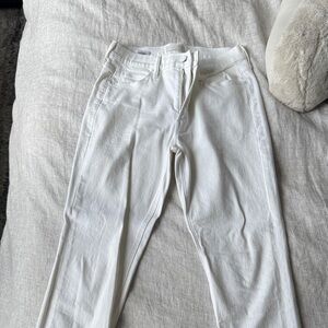 MOTHER Women's Straight Leg Jeans in White
